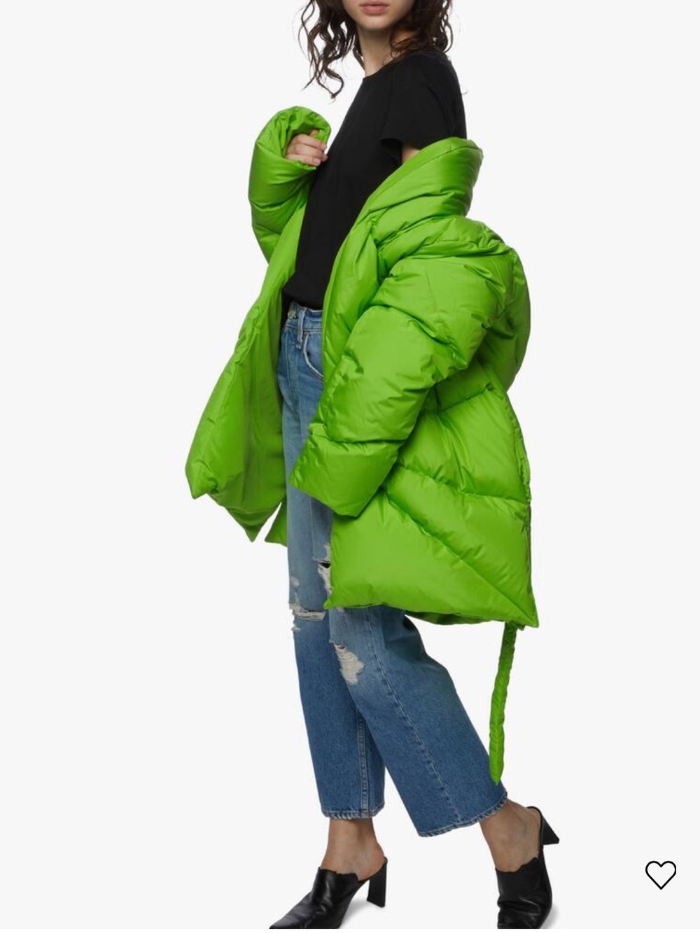 NEW Khrisjoy $1900 Bright Lime Green Oversized Puffer Coat Size 1 (small)